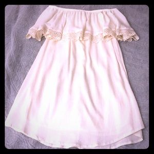 Cream off the shoulder lacy dress